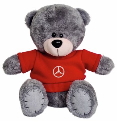 Мягкая игрушка медвежонок Mercedes-Benz Plush Toy Teddy Bear, Grey/Red