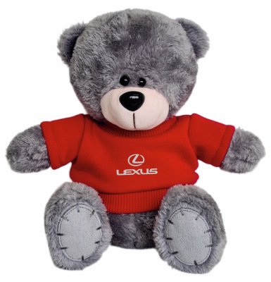 Мягкая игрушка медвежонок Lexus Plush Toy Teddy Bear, Grey/Red
