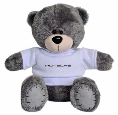 Мягкая игрушка медвежонок Porsche Plush Toy Teddy Bear, Grey/White