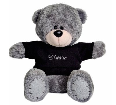 Плюшевый медведь Cadillac Plush Toy Bear, Grey/Black
