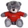 Плюшевый медведь Geely Plush Toy Bear, Grey/Red