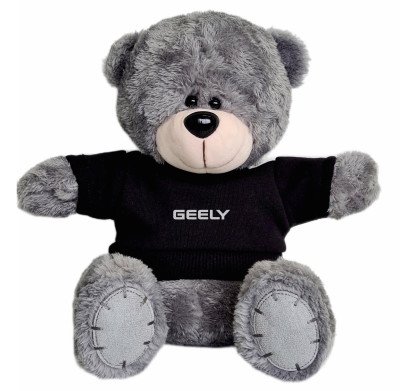 Плюшевый медведь Geely Plush Toy Bear, Grey/Black