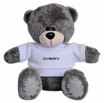 Плюшевый мишка Chery Plush Toy Teddy Bear, Grey/White