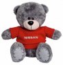 Плюшевый мишка Nissan Plush Toy Teddy Bear, Grey/Red