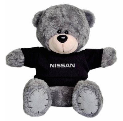 Плюшевый мишка Nissan Plush Toy Teddy Bear, Grey/Black