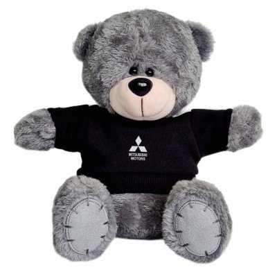 Плюшевый мишка Mitsubishi Plush Toy Teddy Bear, Grey/Black