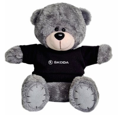Плюшевый мишка Skoda Plush Toy Teddy Bear, Grey/Black