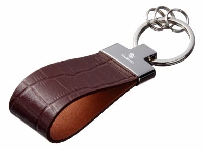Кожаный брелок Suzuki Premium Leather Keychain, Metall/Leather, Brown