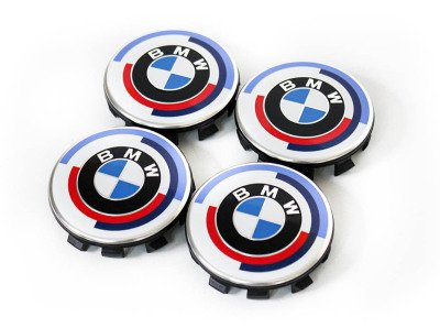 Набор из 4-х юбилейных крышек ступицы BMW Anniversary Wheel Center Cap, 50 years of BMW M