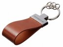 Кожаный брелок Porsche Premium Leather Keychain, Metall/Leather, Cognac/Cognac