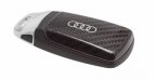 Карбоновая крышка для ключа c кольцами Audi Carbon Key Cover, Black, With chrome clip