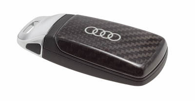 Карбоновая крышка для ключа c кольцами Audi Carbon Key Cover, Black, With chrome clip