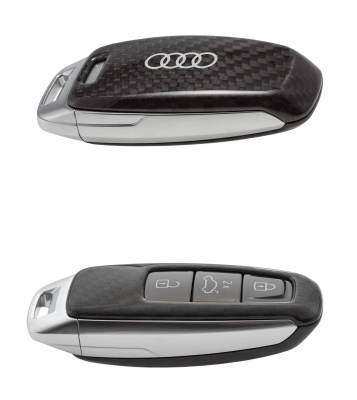 Карбоновая крышка для ключа c кольцами Audi Carbon Key Cover, Black, Metallic