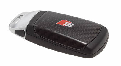 Карбоновая крышка для ключа Audi S Logo, Carbon Key Cover, Black, Without chrome clip