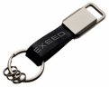 Кожаный брелок EXEED Logo Keychain, Metall/Leather, Black/Silver