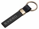 Кожаный брелок EXEED Logo Keychain, Metall/Leather Saffiano 2, Black/Silver