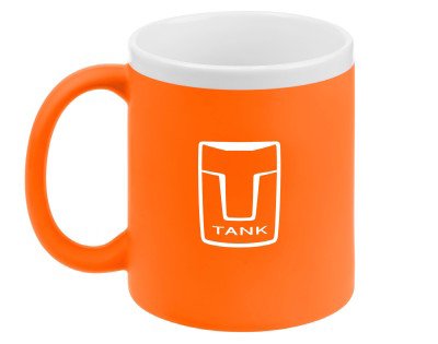 Кружка TANK Logo Mug, Soft-touch, 320ml, Orange/White