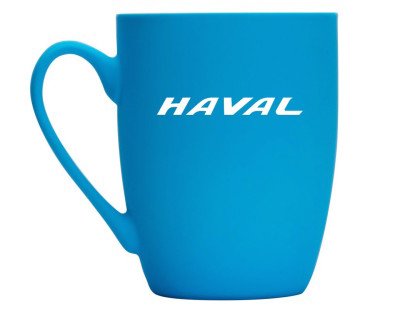 Фарфоровая кружка Haval Logo Mug, Soft-touch, 360ml, Light blue/White