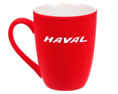 Фарфоровая кружка Haval Logo Mug, Soft-touch, 360ml, Red/White
