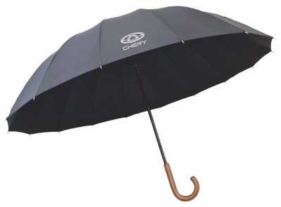 Большой зонт-трость Chery Stick Umbrella, Wooden Handle, Black
