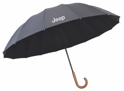 Большой зонт-трость Jeep Stick Umbrella, Wooden Handle, Black
