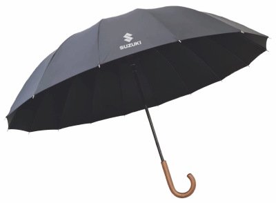 Большой зонт-трость Suzuki Stick Umbrella, Wooden Handle, Black