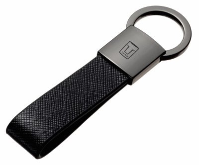 Кожаный брелок TANK Logo Keychain, Metal/Leather, Black/Silver