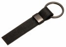 Кожаный брелок TANK Logo Keychain, Metall/Leather Saffiano, Black/Silver
