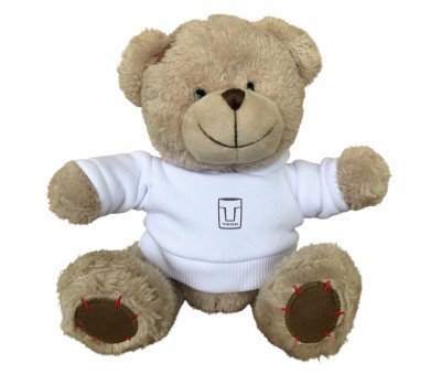 Мягкая игрушка медвежонок TANK Plush Toy Teddy Bear, Beige/White