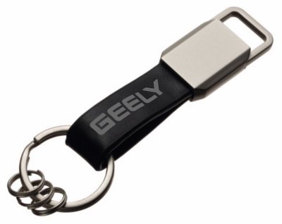 Кожаный брелок Geely Logo Keychain, Metall/Leather, Black/Silver, M2