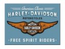 Магнит Harley-Davidson-Logo Blue, Metal, Colourful, 6x8, Nostalgic Art