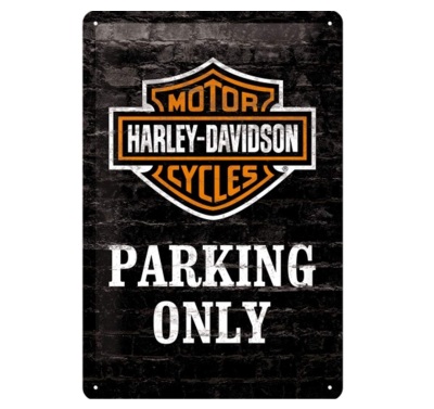 Металлическая пластина Harley-Davidson Parking Only, Tin Sign, 20x30, Nostalgic Art