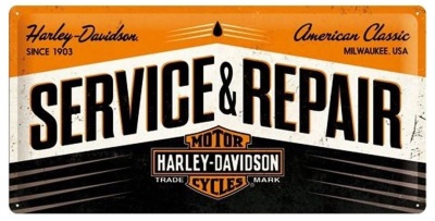 Металлическая пластина Harley-Davidson Service & Repair, Tin Sign, 25x50, Nostalgic Art