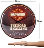 Настенные часы Harley-Davidson Road Is Calling Neon, Wall Clock, Nostalgic Art, артикул NA51202