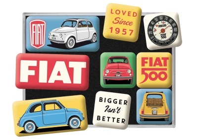 Набор магнитов на холодильник Fiat 500 Loved Since 1957, Fridge Magnets, Nostalgic Art