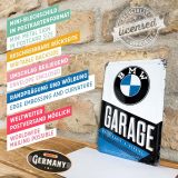 Металлическая открытка BMW Garage, Metal Card, 10x14, Nostalgic Art, артикул NA10291