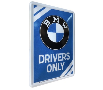 Металлическая открытка BMW Drivers Only, Metal Card, 10x14, Nostalgic Art