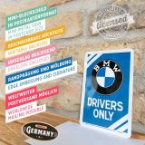 Металлическая открытка BMW Drivers Only, Metal Card, 10x14, Nostalgic Art, артикул NA10308