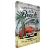 Металлическая открытка Volkswagen At The Beach, Metal Card, 10x14, Nostalgic Art