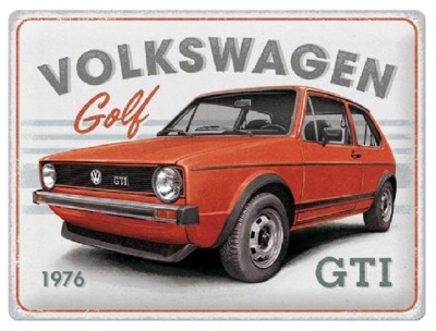 Металлическая пластина Volkswagen Golf GTI 1976, Tin Sign, 30x40, Nostalgic Art