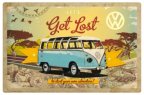 Металлическая пластина Volkswagen Let's Get Lost, Tin Sign, 40x60, Nostalgic Art