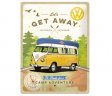 Металлическая пластина Volkswagen Let's Get Away, Tin Sign, 30x40, Nostalgic Art