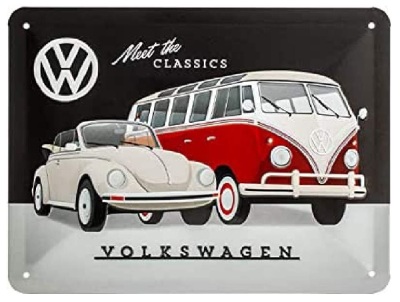 Металлическая пластина Volkswagen Meet The Classics, 15x20, Nostalgic Art