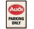 Металлическая пластина Audi Parking Only, Tin Sign, 30x40, Nostalgic Art