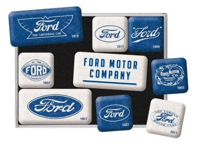 Набор магнитов на холодильник Ford Logos, Retro Fridge Magnets, Nostalgic Art