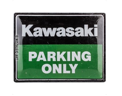 Металлическая пластина Kawasaki Parking Only, Tin Sign, 30x40, Nostalgic Art