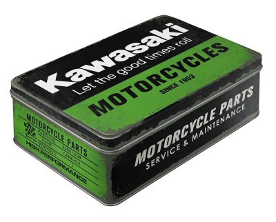 Металлическая коробка Kawasaki Motorcycles, Storage Container Flat, Nostalgic Art