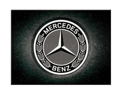 Магнит на холодильник Mercedes-Benz Logo Black, Fridge Magnet, 6x8, Nostalgic Art
