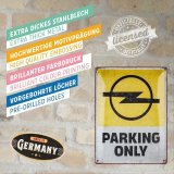 Металлическая пластина Opel Parking Only, Tin Sign, 30x40, Nostalgic Art, артикул NA23316