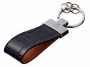 Кожаный брелок Citroen Premium Leather Keychain, Metall/Leather, Black/Cognac